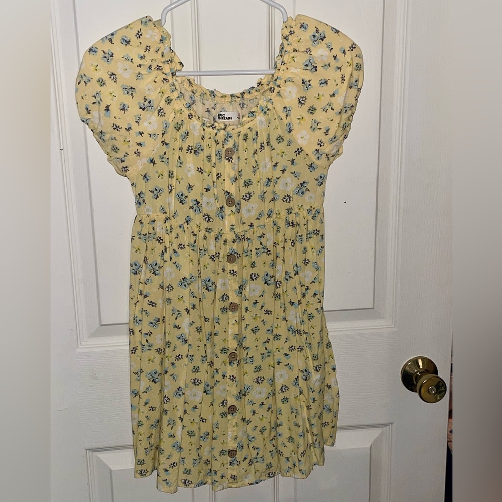Epic Threads Yellow Floral Babydoll Dress - Picture 1 of 4
